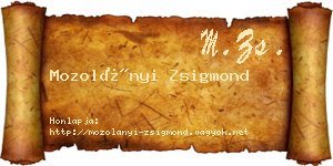Mozolányi Zsigmond névjegykártya